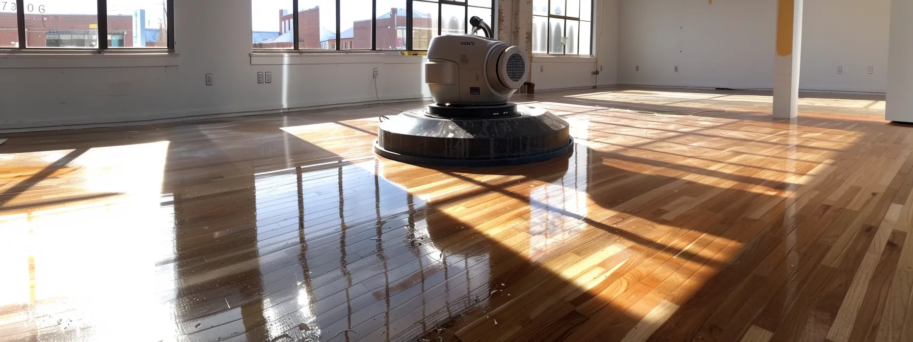 a commercial space in parkville being cleared and prepared for professional hardwood floor cleaning.